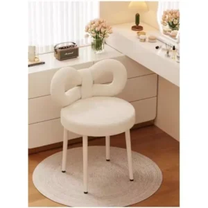 Modern Retro Vanity Chair with Bowknot