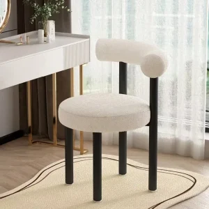 Modern Vanity Chair with Lambswool